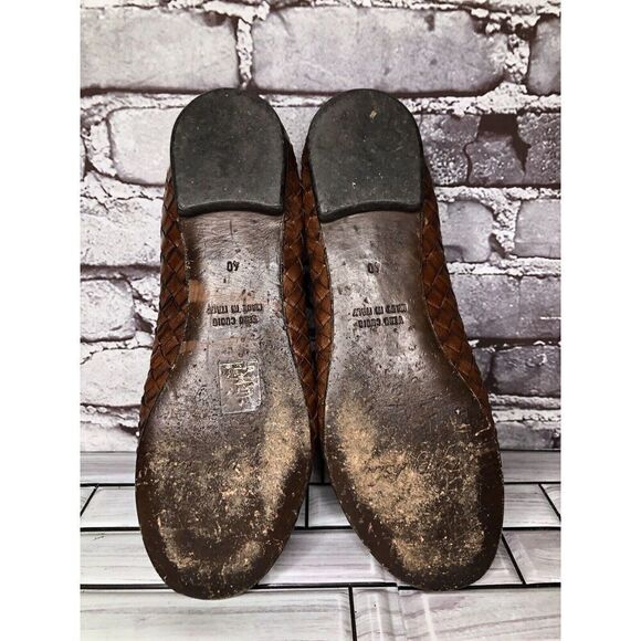 Calzoleria Toscana Woven Brown Leather Round Toe Ballet Flats Women’s 40EU/9M US - Picture 13 of 16